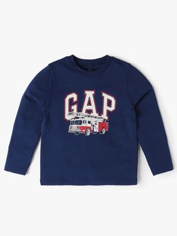 GAP - Boys Blue Cotton Crew Neck T-shirt