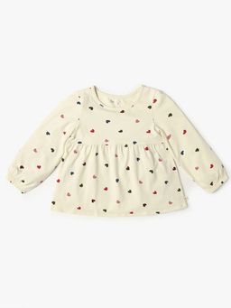 GAP - Girls Off White Cotton Round Neck Top