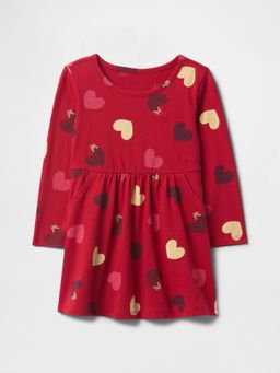 GAP - Girls Red Cotton Round Neck Dress
