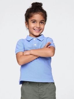 GAP - Boys Blue Cotton Collar Neck Polo T-shirt