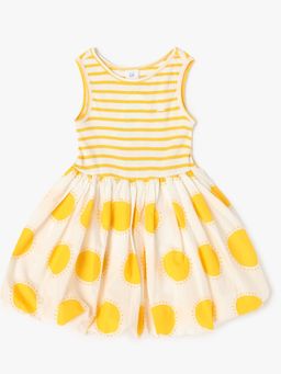 GAP - Girls Yellow Cotton Round Neck Dress