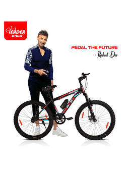 Leader Cycles - Leader Spartan 26t X 300 Fat Tyre Cycle with FS and FD Brake Single Speed for Men - Black/Red