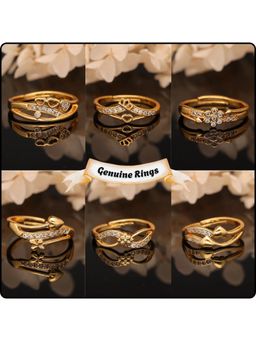 Gahan - Pack of 6 Adjustable Rings For Women