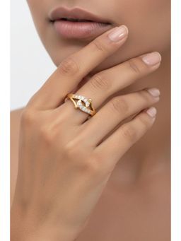 Gahan - Gold Plated Adjustable Ring for Women
