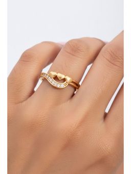 Gahan - Gold Plated Adjustable Ring for Women