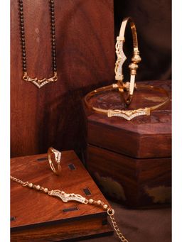 Gahan - Gold Plated Bangle and Gold Plated Mangalsutra Ring with Bracelet for Women
