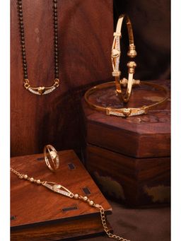 Gahan - Gold Plated Bangle and Gold Plated Mangalsutra Ring with Bracelet for Women