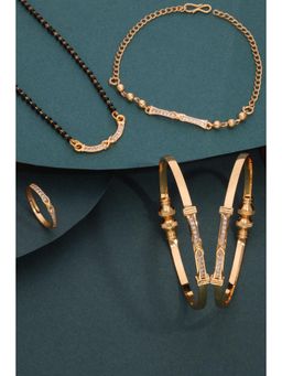 Gahan - Gold Plated Bangle and Gold Plated Mangalsutra Ring with Bracelet for Women