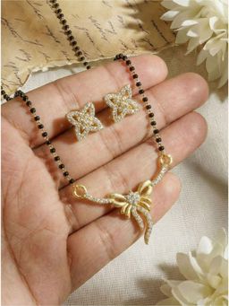 Gahan - Gold Plated Mangalsurtra with Maching Earrings