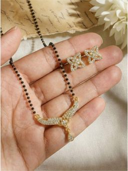 Gahan - Gold Plated Mangalsurtra with Maching Earrings