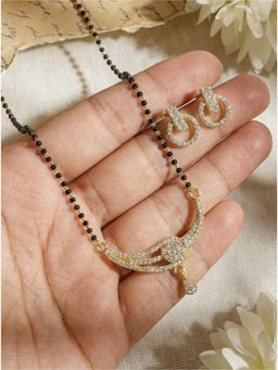 Gahan - Gold Plated Mangalsurtra with Maching Earrings