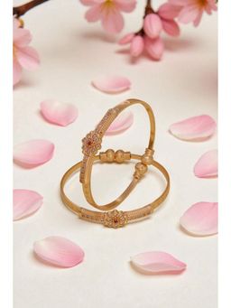 Gahan - Gold Plated Triple Line Openable Bangles with CZ Stones for Women & Girls
