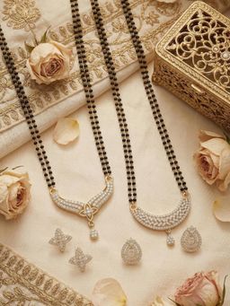 Gahan - Gold Plated Mangalsutra and Pair of Earring (Pack of 2)