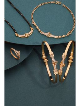 Gahan - Gold Plated Bangle and Gold Plated Mangalsutra Ring with Bracelet for Women