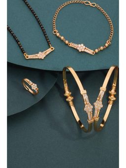 Gahan - Gold Plated Bangle and Gold Plated Mangalsutra Ring with Bracelet for Women