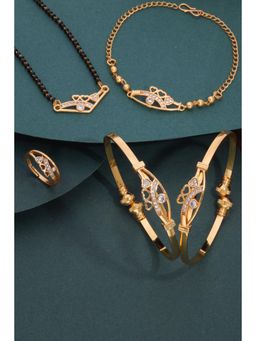 Gahan - Gold Plated Bangle and Gold Plated Mangalsutra Ring with Bracelet for Women
