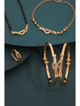Gahan - Gold Plated Bangle and Gold Plated Mangalsutra Ring with Bracelet for Women