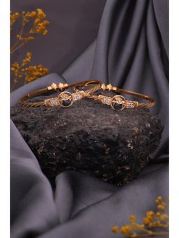 Gahan - Daily Wear Gold Plated Openable Bangle with Adjustable Fit & AD Stones