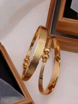 Gahan - Gold Plated Adjustable AD Stone Openable Bangle for Daily Wear