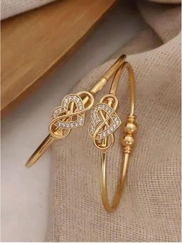 Gahan - Gold Plated Adjustable AD Stone Openable Bangle for Daily Wear