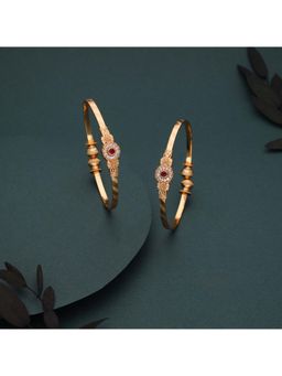 Gahan - Gold Plated Adjustable AD Stone Openable Bangle for Daily Wear
