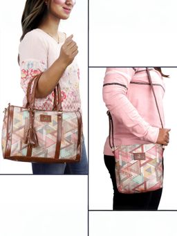 The Clownfish - Multi-Color Printed Set Of 2 Women's Handbag And Sling Bag