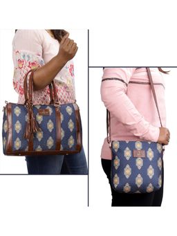 The Clownfish - Blue Printed Set Of 2 Women's Handbag And Sling Bag