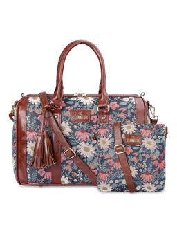 The Clownfish - Multi-Color Floral Set Of 2 Women's Sling Bag And Handbag