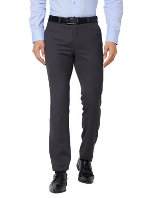 Buy Raymond Slim Fit Solid Grey Formal Trouser Online