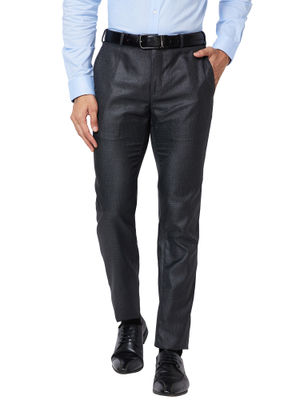 Buy Raymond Slim Fit Solid Grey Formal Trouser Online