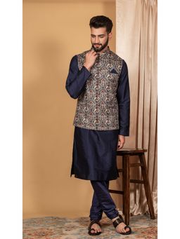 KISAH - Men Grey Kurta Jacket Set (Set of 3)