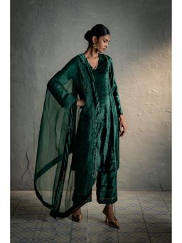 Charkhee - Maaya Green Kurta And Pant With Dupatta