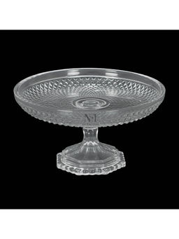 NFI Essentials - Crystal Clear Dessert Pedestal Stand Vintage Style Cake Plate Serving Platter