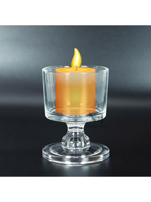 NFI Essentials Hurricane Pillar Candle Holders With Sturdy Pedestal Base Ideal For Home Decor