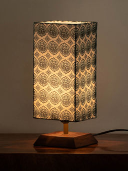 ExclusiveLane - Paisley-Carved Decorative Table Lamp In Mango Wood (Without Bulb)