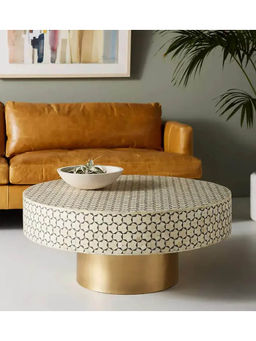 CasaGold - Targua Bone Inlay Coffee Table In Black Finish