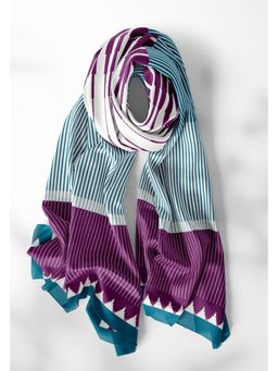 Thee Modern Roots - Teal Temple Tales Silk Dupatta