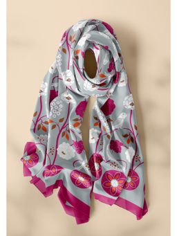 Thee Modern Roots - Blue Chirping Charmers Silk Dupatta