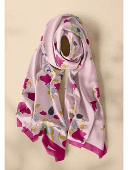 Thee Modern Roots - Pink Flower Symphony Silk Dupatta