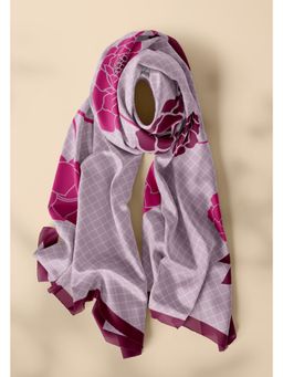 Thee Modern Roots - Mauve Mughal Garden Silk Dupatta