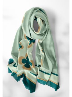 Thee Modern Roots - Green Vintage Floral Silk Dupatta