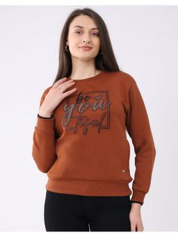 Monte Carlo - Brown Round Neck Full Sleeve Sweatshirt