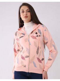 Monte Carlo - Women Peach Full Sleeve Hoodie
