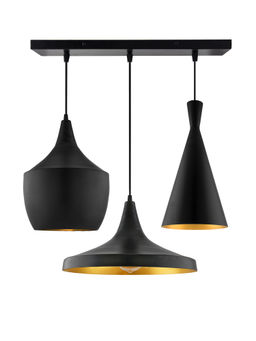 Homesake - Linear Chandelier Modern Tri-Nordic Black