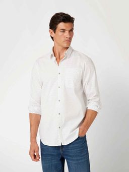 Guess - Micro Flower Aop Printed Spread Collar Full Sleeve Collin Casual Shirt