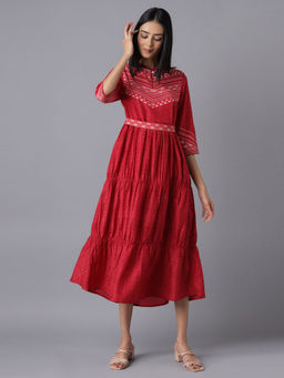 Aurelia - Red Printed Dress