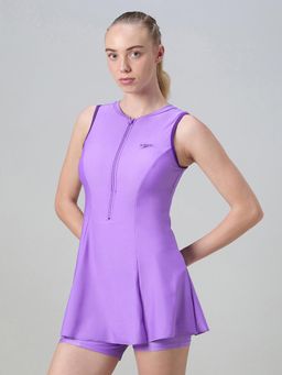 Speedo - Purple Solid Polyester Swimdress