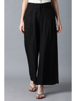 W - Black Solid Parallel Pant