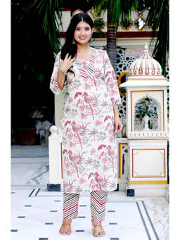 Doriyaan - Womens Cotton Light Pink Printed Style Kurta and Pants (Set of 2)