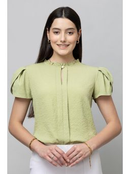 PURYS - Petal Sleeves Top Green